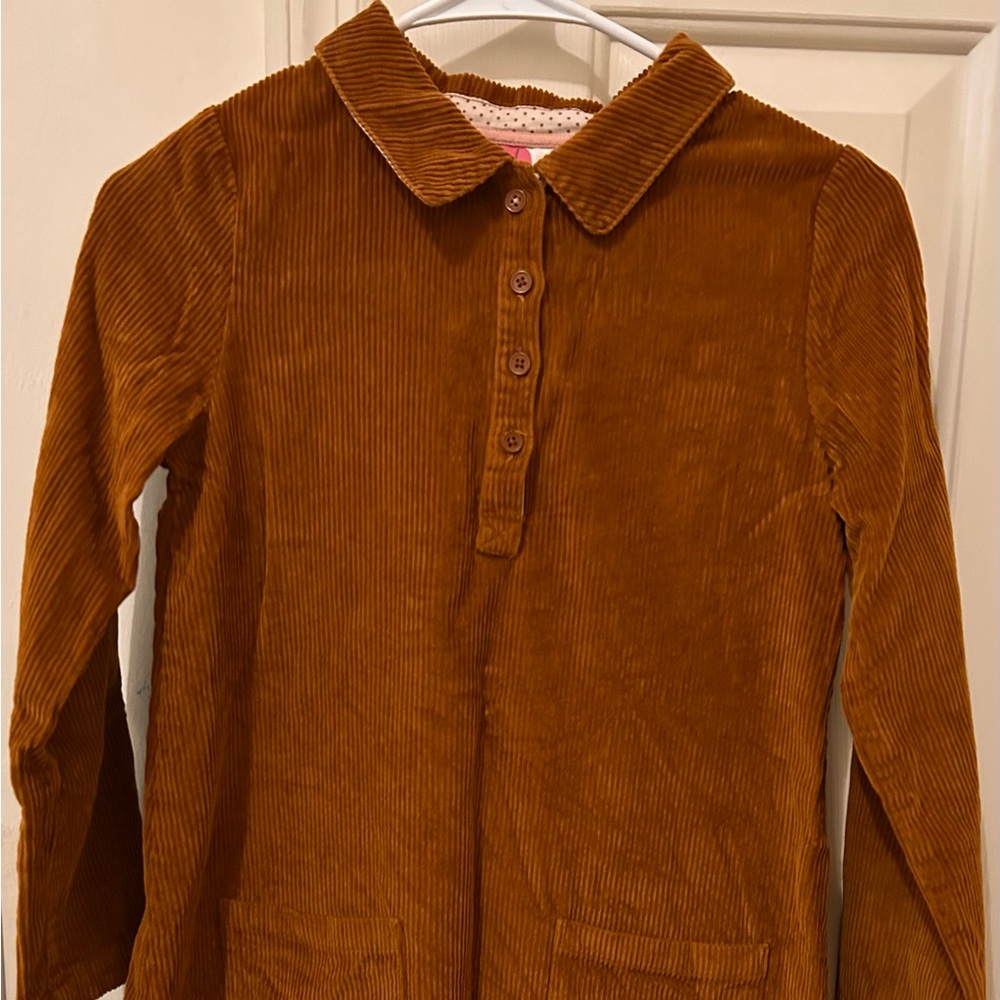 Mini Boden Brown Corduroy Dress Girls Size 9-10YR